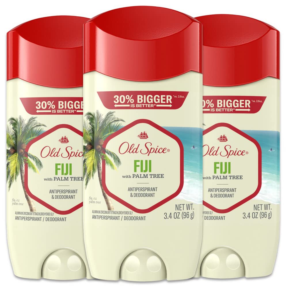 230816075626757_1 Old Spice Men's Antiperspirant & Deodorant Fiji with Palm Tree, 3.4oz, Pack of 3 - Image 1